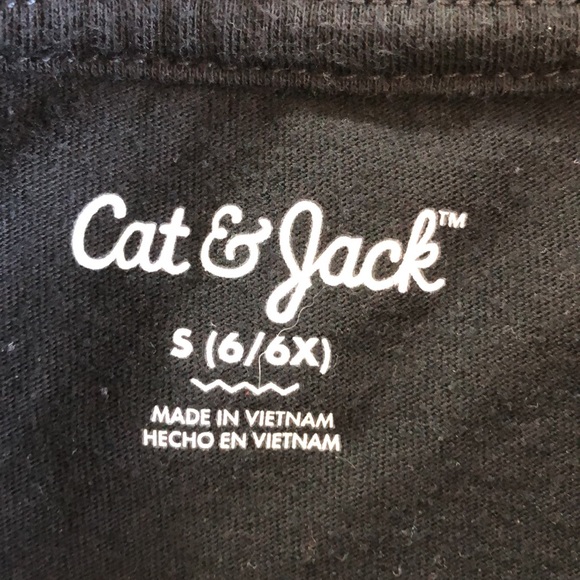 Girls Cat and Jack S black sparkle long sleeve t-shirt - Picture 2 of 3